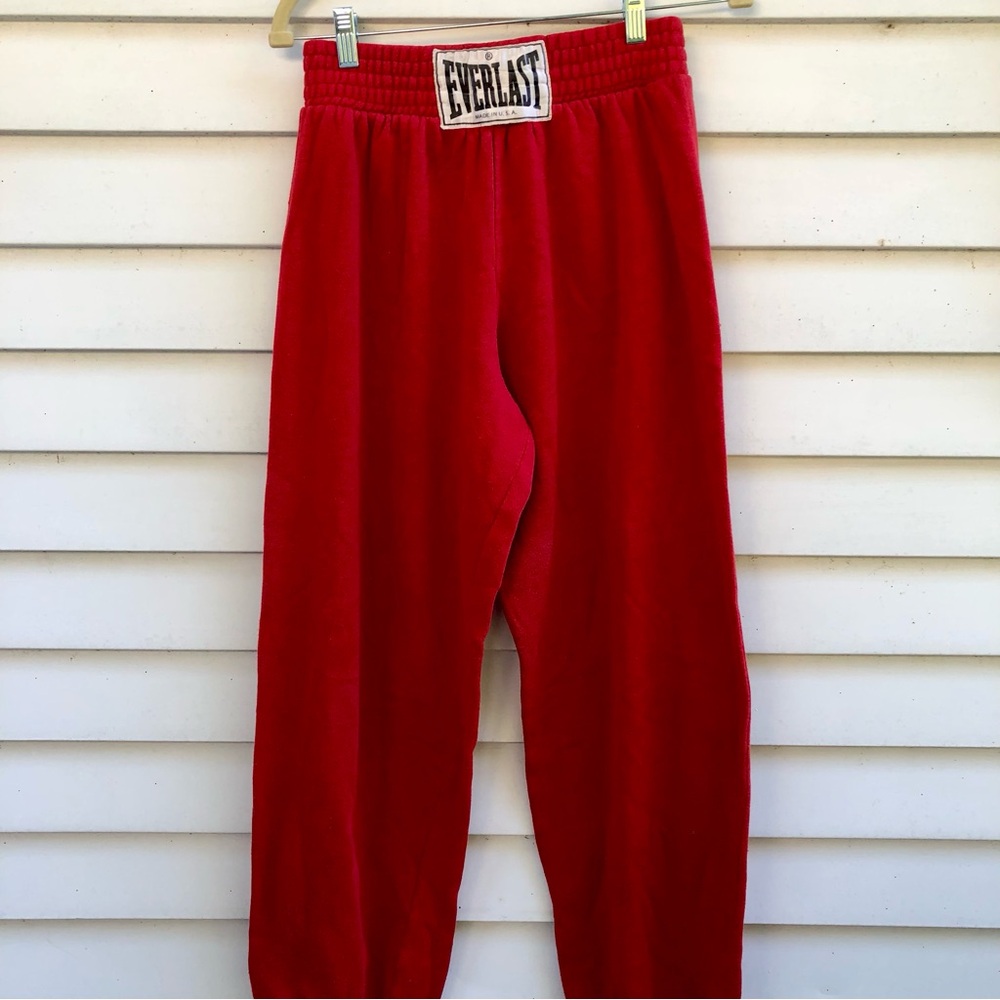 Vintage Everlast Red Boxer Logo Sweatpants / Joggers Boxing Athlesiure L